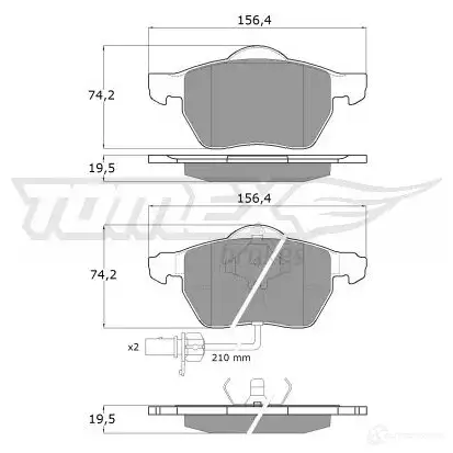 Тормозные колодки, комплект TOMEX BRAKES 20676 1 3-13 1424311990 tx1313 - Изображение 1