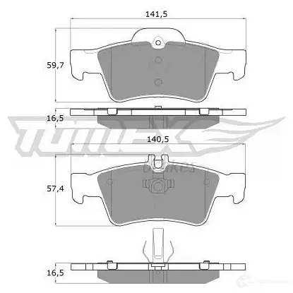Тормозные колодки, комплект TOMEX BRAKES 23334 1425025251 tx1430 14- 30 - Изображение 1