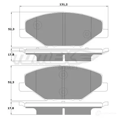 Тормозные колодки, комплект TOMEX BRAKES 1425025477 tx1698 1 6-98 25681 - Изображение 1
