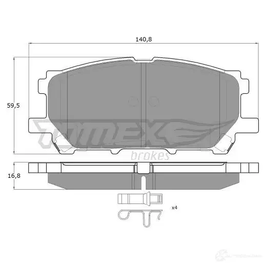 Тормозные колодки, комплект TOMEX BRAKES 1425025542 tx1763 23734 17-6 3 изображение 0