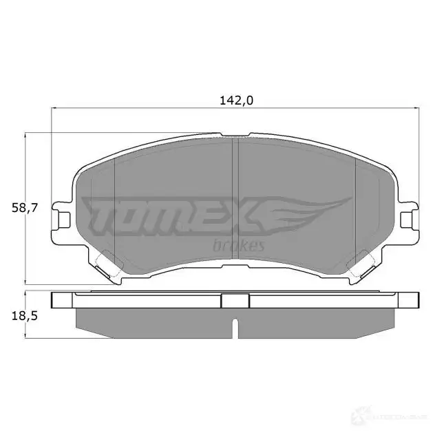 Тормозные колодки, комплект TOMEX BRAKES 22347 tx1825 1425025605 18- 25 - Изображение 1