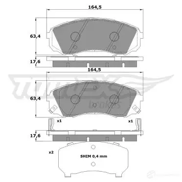 Тормозные колодки, комплект TOMEX BRAKES 1425025528 24597 tx1749 17- 49 - Изображение 1