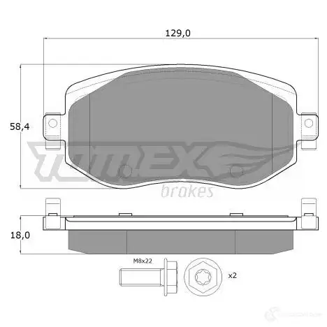 Тормозные колодки, комплект TOMEX BRAKES 1425025613 tx1833 1 8-33 N4CC3 - Изображение 1