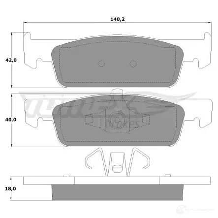 Тормозные колодки, комплект TOMEX BRAKES 1425025473 1 6-94 tx1694 25702 изображение 0