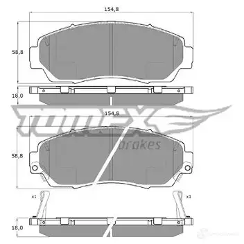 Тормозные колодки, комплект TOMEX BRAKES tx1933 WJL HBB 1437836889 изображение 0