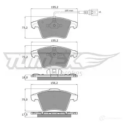 Тормозные колодки, комплект TOMEX BRAKES tx13931 13-93 1 1425025223 23749 изображение 0