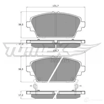 Тормозные колодки, комплект TOMEX BRAKES 1424311940 tx1263 12- 63 23094 - Изображение 1