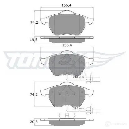 Тормозные колодки, комплект TOMEX BRAKES tx1213 20676 12-1 3 1424311885 изображение 0