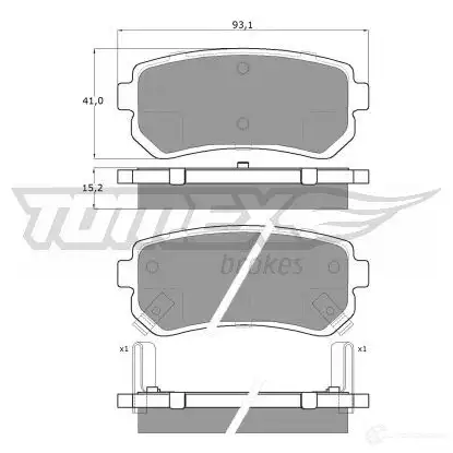 Тормозные колодки, комплект TOMEX BRAKES 1425025367 24320 15 -66 tx1566 - Изображение 1