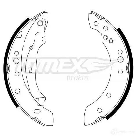 Барабанные тормозные колодки, комплект TOMEX BRAKES tx2323 23-2 3 1424829546 EW756 изображение 0