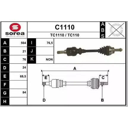 Приводной вал SNRA TC1110 TC1 10 C1110 1194329265 изображение 0