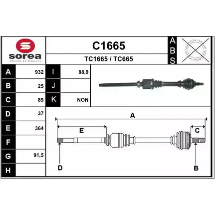 Приводной вал SNRA TC665 TC166 5 1194329705 C1665 изображение 0