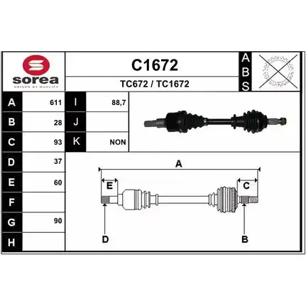 Приводной вал SNRA C1672 TC167 2 TC672 1194329717