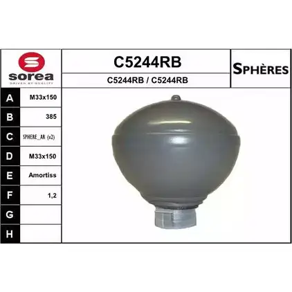 Гидроаккумулятор, подвеска / амортизация SNRA 1194329784 V0IKB C52 44RB C5244RB изображение 0