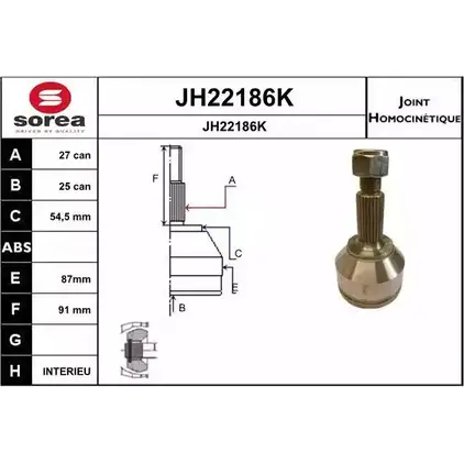 Шрус граната SNRA JH22 186K JH22186K 1194331081 J9WXE изображение 0