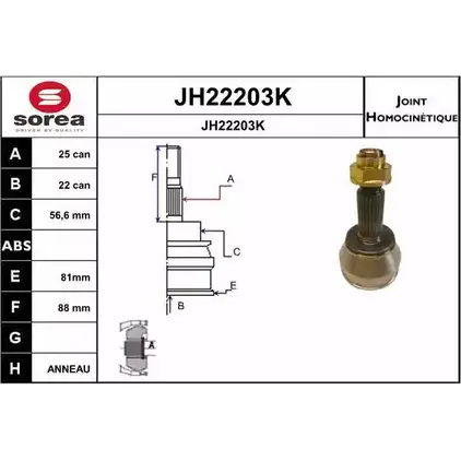 Шрус граната SNRA JH22203K 3L61QO JH22203 K 1194331109