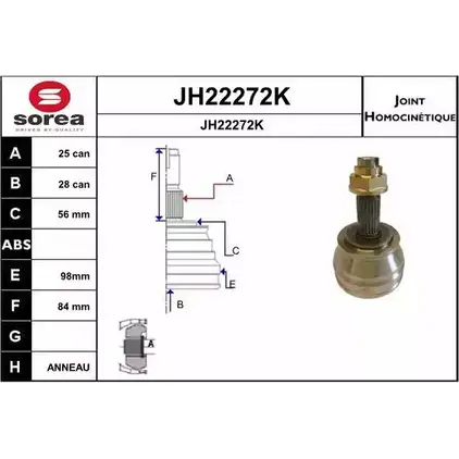 Шрус граната SNRA JH2227 2K JH22272K T0KH72 1194331201