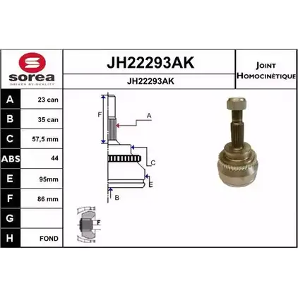 Шрус граната SNRA JBLPR JH22293AK JH22293 AK 1194331234