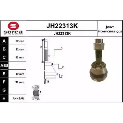 Шрус граната SNRA J H22313K 2RLA7 1194331262 JH22313K