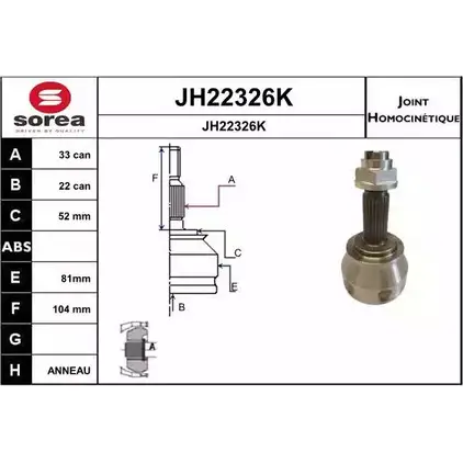 Шрус граната SNRA JH 22326K EI0DXOF 1194331285 JH22326K