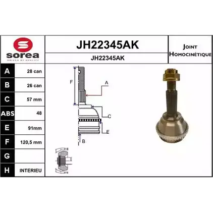 Шрус граната SNRA JH22345AK 1194331310 JH22345 AK 1LEKIQR