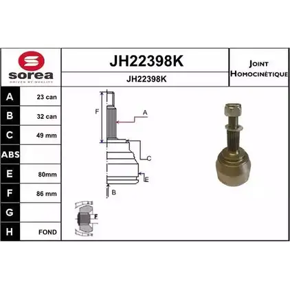Шрус граната SNRA JH2 2398K NZD664 1194331377 JH22398K