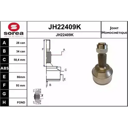 Шрус граната SNRA 4SEFW5E 1194331388 JH22409 K JH22409K изображение 0