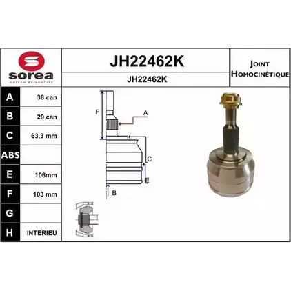 Шрус граната SNRA J H22462K JH22462K 1JY0WH 1194331444