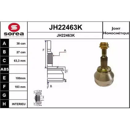 Шрус граната SNRA 1194331445 JH22463K JH224 63K 8FZ1O