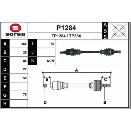 Приводной вал SNRA TP128 4 TP284 1194332968 P1284 изображение 0