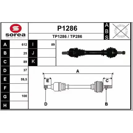 Приводной вал SNRA T P1286 TP286 1194332972 P1286 изображение 0