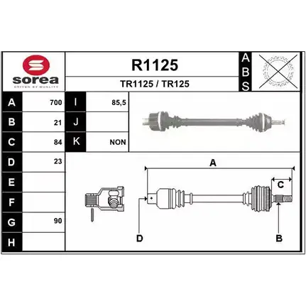 Приводной вал SNRA R1125 TR125 1194333246 TR1 125 изображение 0