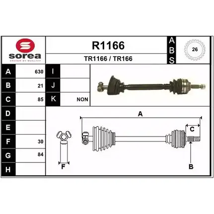 Приводной вал SNRA R1166 TR166 TR 1166 1194333322 изображение 0