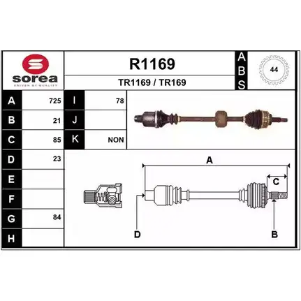 Приводной вал SNRA TR 1169 R1169 TR169 1194333330 изображение 0