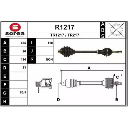 Приводной вал SNRA TR217 TR1 217 R1217 1194333396 изображение 0