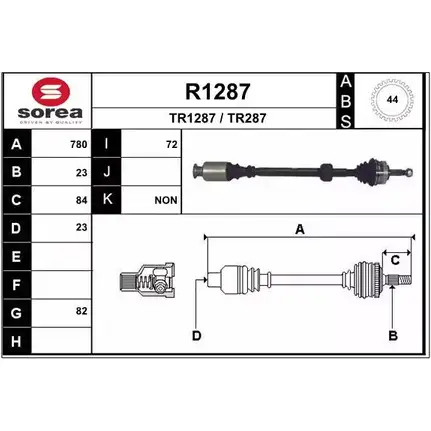 Приводной вал SNRA R1287 TR287 1194333510 TR128 7 изображение 0