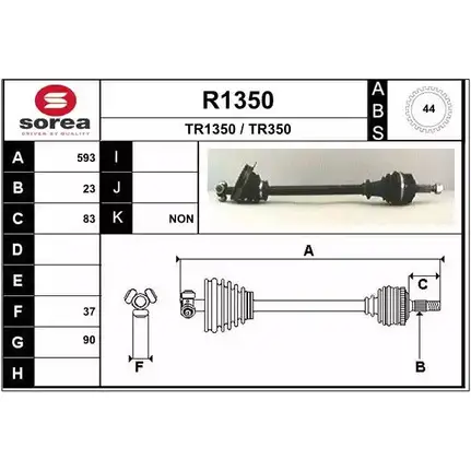 Приводной вал SNRA TR13 50 1194333630 R1350 TR350 изображение 0