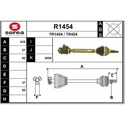 Приводной вал SNRA TR454 1194333788 R1454 TR14 54 изображение 0