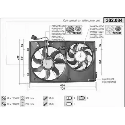 Вентилятор радиатора двигателя AHE DDYZTDG 302.084 1194339940 30 2.084 изображение 0