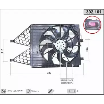Вентилятор радиатора двигателя AHE 302.101 1194339950 Z0FZ4A1 30 2.101 изображение 0