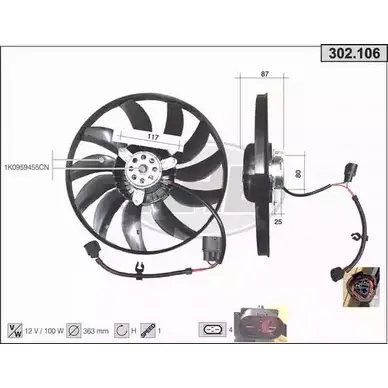 Вентилятор радиатора двигателя AHE 302.106 1194339953 302. 106 ZNUV5FL изображение 0