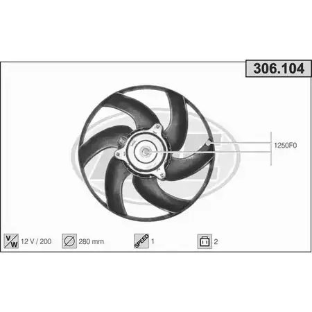 Вентилятор радиатора двигателя AHE NSDXZOP 306.104 306. 104 1194340025 изображение 0