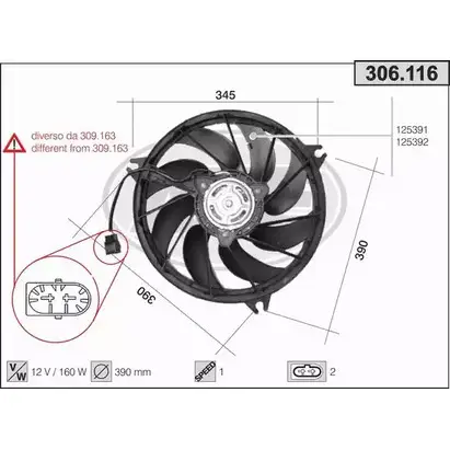 Вентилятор радиатора двигателя AHE 306 .116 CHINU 1194340030 306.116 изображение 0