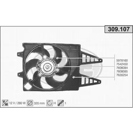 Вентилятор радиатора двигателя AHE 309.107 3 09.107 1194340093 YFHEW9 изображение 0