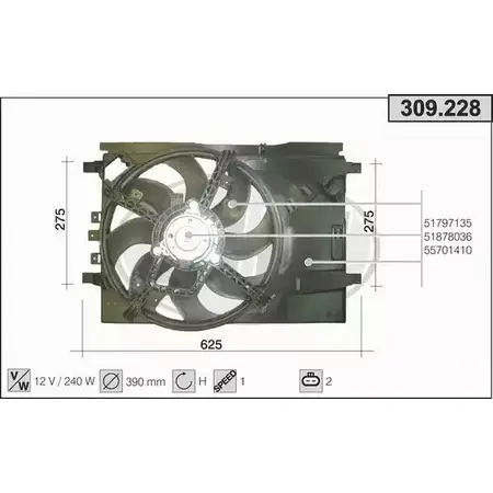 Вентилятор радиатора двигателя AHE 309.228 1194340125 3DAA3 309.2 28 изображение 0