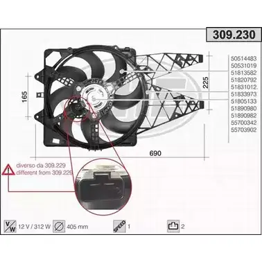 Вентилятор радиатора двигателя AHE 309.230 309.2 30 DFV7XQ 1194340127 изображение 0