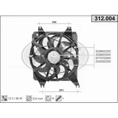 Вентилятор радиатора двигателя AHE 1194340214 F3L7G1 312.004 312. 004 изображение 0