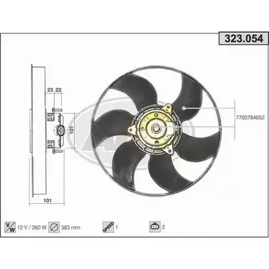 Вентилятор радиатора двигателя AHE K905AF 32 3.054 1194340359 323.054 изображение 0