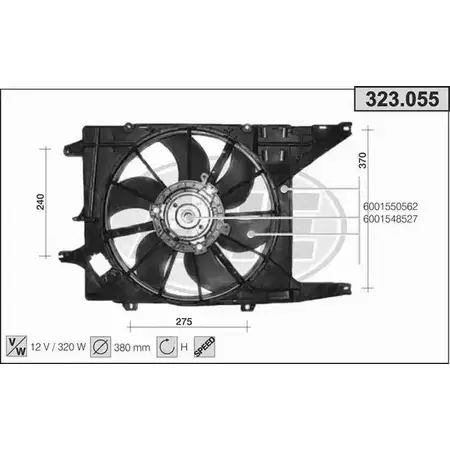 Вентилятор радиатора двигателя AHE 323.055 1194340360 323.05 5 9RC9B изображение 0