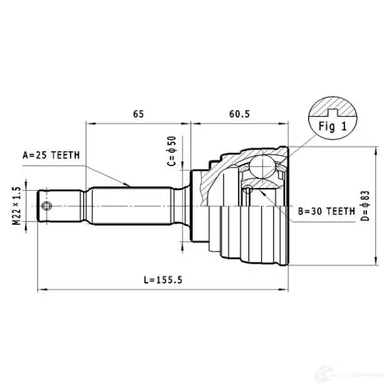 Шрус приводного вала, комплект STATIM c621 D 3VN8K6 1229369538